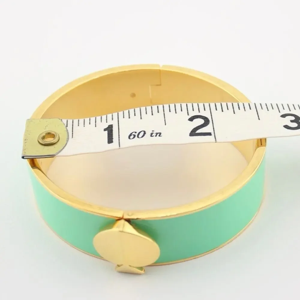 Kate Spade New York Heritage Spade Mint Enamel Gold Bangle Bracelet - Picture 8 of 9